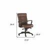 Homeroots Brown Leather Chair 25.8 x 28.9 x 38.8 in. 372379
